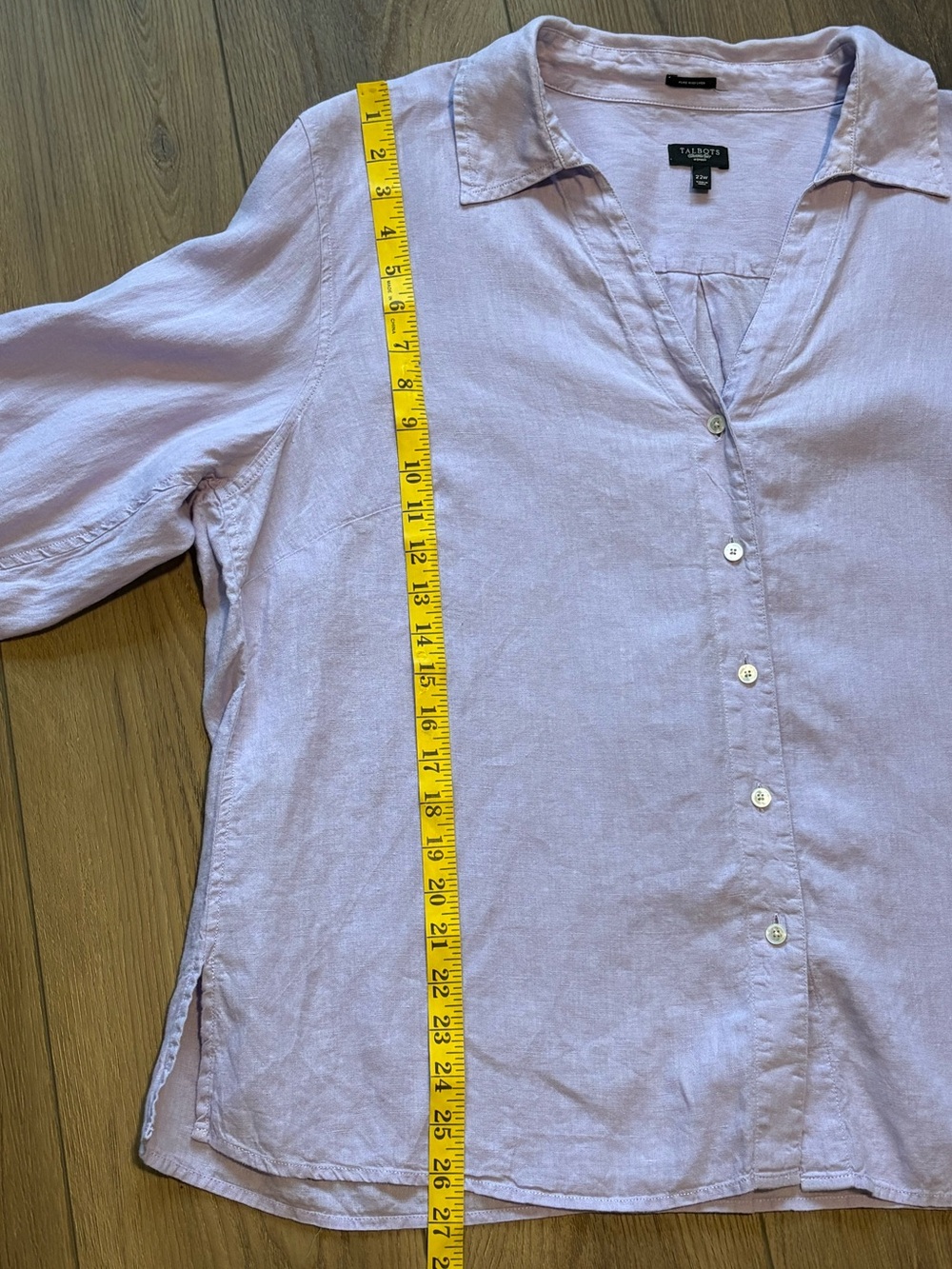 Talbots Pure Irish Linen Button Down Shirt 22W Preppy Colorful Flowy - Picture 6 of 6